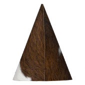 アニマルプリント牛のスタンピードブラウン誕生日 パーティーハット (裏面)