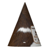 アニマルプリント牛のスタンピードブラウン誕生日 パーティーハット (左)