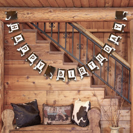 アニマルプリント牛スタンピードブラウン バンティングフラッグ