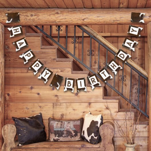 アニマルプリント牛スタンピードブラウン バンティングフラッグ