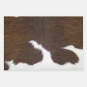 アニマルプリント牛スタンピードブラウン ラッピングペーパーシート (正面)