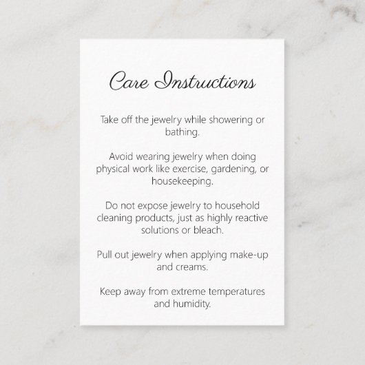 アニマルプリント白黒ジュエリーカー気にド 名刺 (裏面)