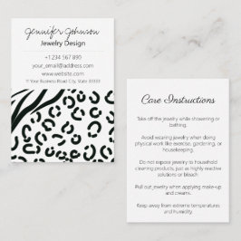 アニマルプリント白黒ジュエリーカー気にド 名刺