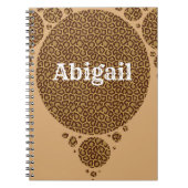 アニマルプリント茶色のアーストーンパターンワイルドキャット ノートブック (正面)