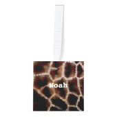 アニマルプリント茶 キューブオーナメント (正面)