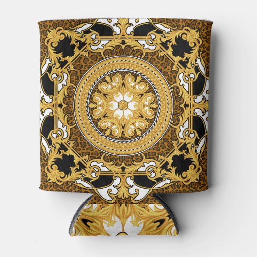 アニマルプリント金巻絹 缶クーラー (正面)