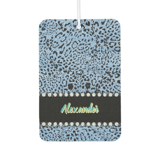 アニマルプリント鮮やかに飾られたジャユニークガー カーエアーフレッシュナー (正面)