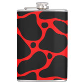 アニマルプリント黒と赤のキリン模様 フラスク (正面)