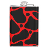 アニマルプリント黒と赤のキリン模様 フラスク (裏面)