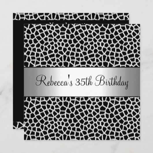 アニマルプリント35thエレガントバースデーパーティー 招待状 (正面/裏面)