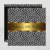 アニマルプリント35thエレガントバースデーパーティー 招待状 (正面/裏面)