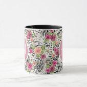 アニマルプリント|のモノグラムと模造して下さい マグカップ (中央)