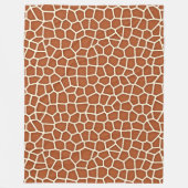 アニマルプリント、キリン、銅色 フリースブランケット (正面)