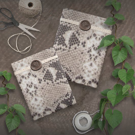 アニマルプリント スネーク タウペ ラッピングペーパー