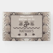 アニマルプリント スネーク タウペ 誕生日 横断幕 (横)