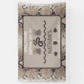 アニマルプリント スネーク タウペ 誕生日 横断幕 (縦)