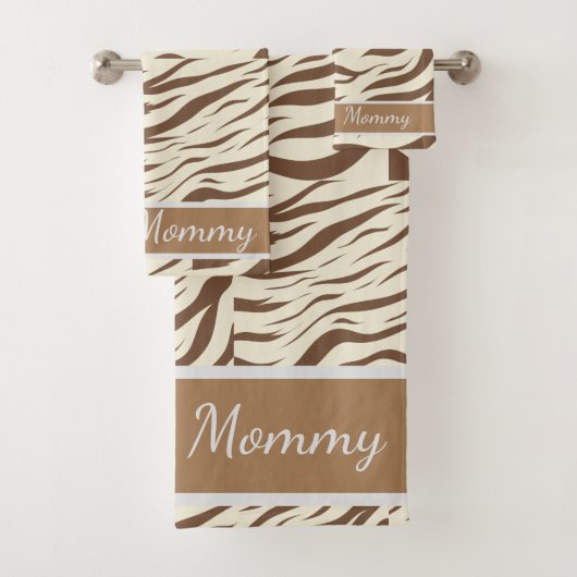 アニマルプリント，ゼブラアフリカ動物の野生生物プリント バスタオルセット (インサイチュ)