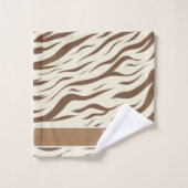 アニマルプリント，ゼブラアフリカ動物の野生生物プリント バスタオルセット (ウォッシュタオル)