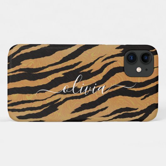 アニマルプリント、トラパーソナライズされたー名 Case-Mate iPhoneケース (裏面(横))