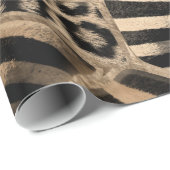 アニマルプリント – ヒョウとゼブラ – パステル金ゴールド ラッピングペーパー (ロールコーナー)