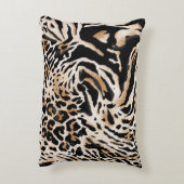 アニマルプリント：ヒョウ・ゼブラタイガー アクセントクッション (裏面(縦))