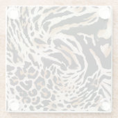 アニマルプリント:ヒョウ・ゼブラタイガー ガラスコースター (裏面)