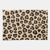 アニマルプリント,ヒョウ,チートスポット,ハート キッチンタオル (横)