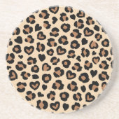 アニマルプリント,ヒョウ,チートスポット,ハート コースター (正面)