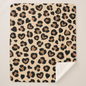 アニマルプリント，ヒョウ，チートスポット，ハート シェルパブランケット (正面)