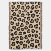 アニマルプリント，ヒョウ，チートスポット，ハート スローブランケット (正面縦)