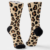 アニマルプリント，ヒョウ，チートスポット，ハート ソックス (傾斜あり)