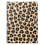 アニマルプリント，ヒョウ，チートスポット，ハート ノートブック (正面)
