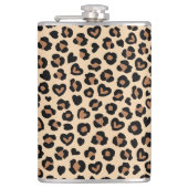 アニマルプリント，ヒョウ，チートスポット，ハート フラスク (正面)