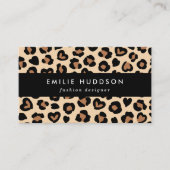 アニマルプリント，ヒョウ，チートスポット，ハート 名刺 (正面)