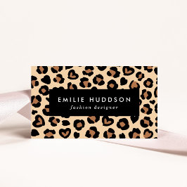 アニマルプリント，ヒョウ，チートスポット，ハート 名刺