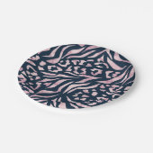 アニマルプリント,ヒョウ,トラ,ブルー,ピンク,肌, ペーパープレート (アングル)