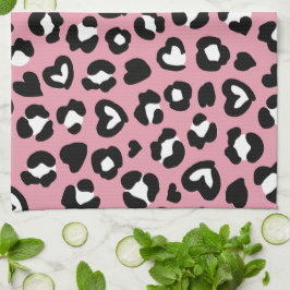 アニマルプリント,ピンキヒョウ,チートスポット,ハート キッチンタオル