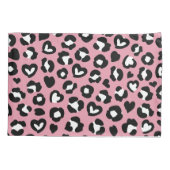アニマルプリント，ピンキヒョウ，チートスポット，ハート 枕カバー (裏面)