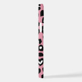 アニマルプリント，ピンキヒョウ，チートスポット，ハート iPhoneケース (右側面)