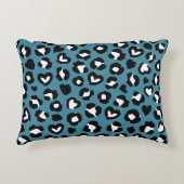 アニマルプリント,ブルーヒョウ,チータスポット,ハート アクセントクッション (正面)