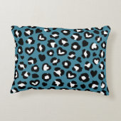 アニマルプリント,ブルーヒョウ,チータスポット,ハート アクセントクッション (裏面)