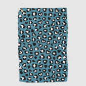 アニマルプリント,ブルーヒョウ,チータスポット,ハート ゴルフタオル (正面)