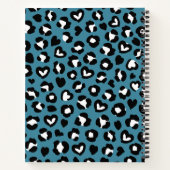 アニマルプリント,ブルーヒョウ,チータスポット,ハート ノートブック (裏面)