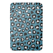 アニマルプリント，ブルーヒョウ，チータスポット，ハート バスマット (正面縦)