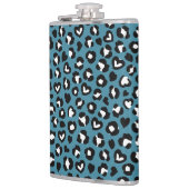 アニマルプリント，ブルーヒョウ，チータスポット，ハート フラスク (左)