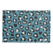 アニマルプリント,ブルーヒョウ,チータスポット,ハート 枕カバー (裏面)