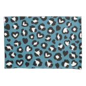 アニマルプリント,ブルーヒョウ,チータスポット,ハート 枕カバー (正面)