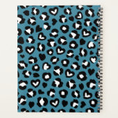 アニマルプリント，ブルーレオパード，ハート，あなたの名前 プランナー手帳 (裏面)
