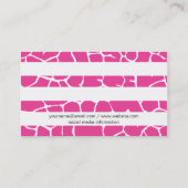 アニマルプリント（ホットピンク） |ストライプ 名刺 (裏面)