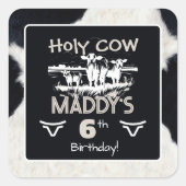 アニマルプリント ホーリーコウ バースデー スティッカー スクエアシール (正面)